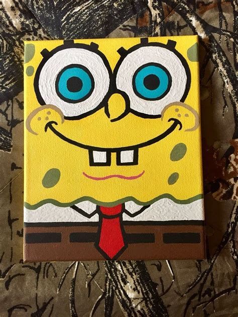 Spongebob Squarepants 8x10 Canvas In 2020 Diy Canvas Art Hippie