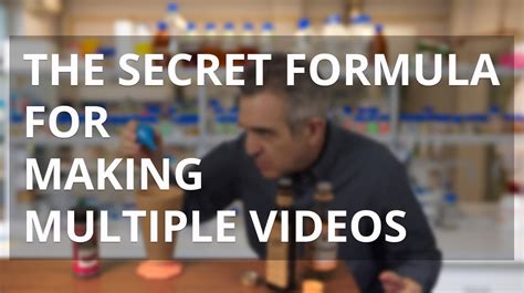 The Secret Formula For Creating Multiple Videos Youtube