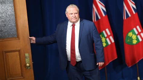 Ontario premier doug ford removes a disposable mask as he approaches the podium during an announcement on n95 masks at a facility in brockville, ont., friday, aug. Ontario Premier Doug Ford is expected to make an ...