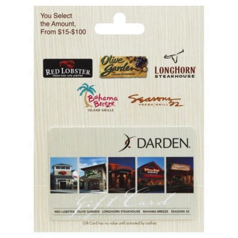 Darden 15 100 Gift Card 1 Ct Fred Meyer