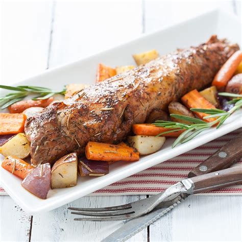 There are several ways to prepare pork tenderloin including. Roasted Pork Tenderloin with Rosemary Thyme Vegetables ...