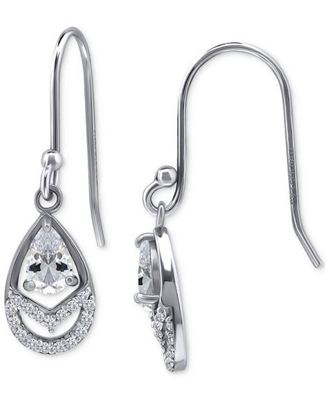 Giani Bernini Cubic Zirconia Pear Drop Earrings In Sterling Silver