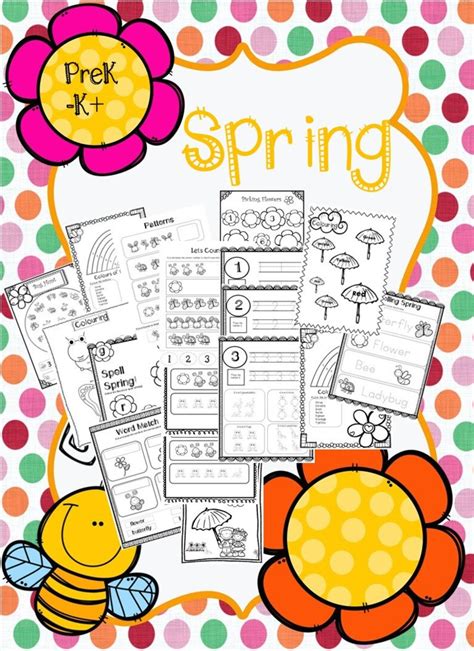 Prek K Spring Worksheet Package Etsy