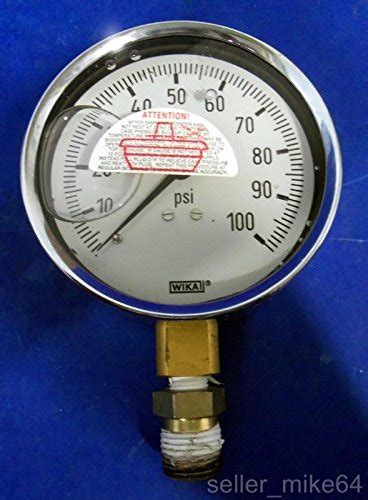 Wika Liquid Filled Pressure Gauge 0 100 Psi Range 12 Npt Bottom