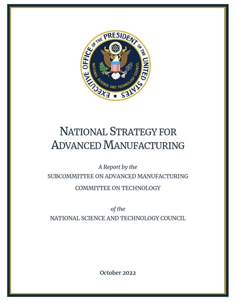 National Strategy For Advanced Manufacturing Manufacturing Usa