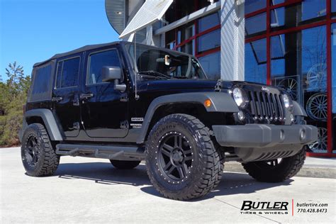 Jeep Wrangler with 18in Black Rhino Mojave Wheels exclusively from