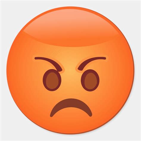 Angrymad Emoji Classic Round Sticker Zazzle