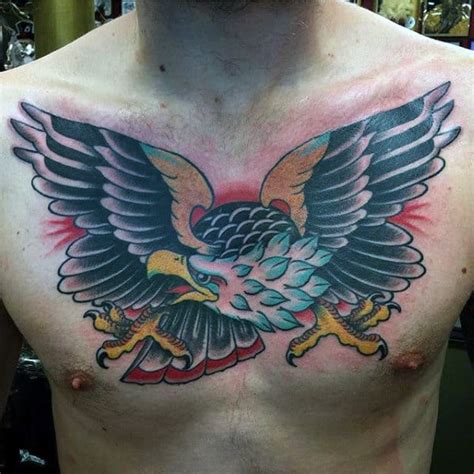 80 Eagle Chest Tattoo Designs For Men Manly Ink Ideas