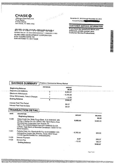 Fake Chase Bank Statement Simple Template Design