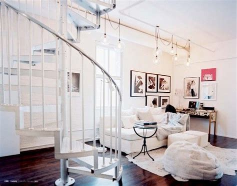Spiral Staircase Home White Rooms Living Room Photos