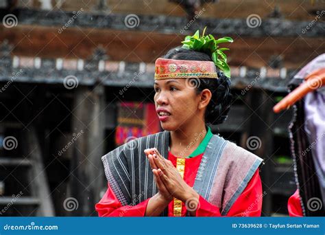 Traditional Batak Dancer Dancing In Samosir Island Editorial Stock