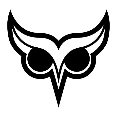 Owl Bird Logo With Big Eyes And Eyebrows In Black Vector 540445 Vector