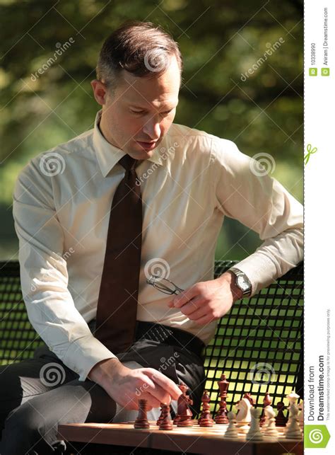 Businessman Playing Chess Game Stock Photo Image Of Winning Game
