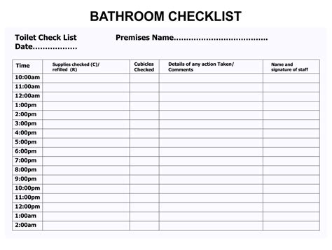 Printable Daily Restroom Cleaning Checklist Images And Photos Finder