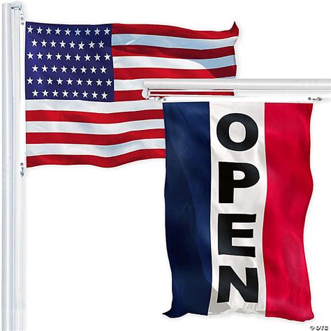 G128 Combo Pack Usa American Flag 3x5 Ft 150d Printed Stars And Open