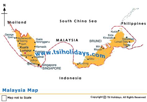 Map Of Malaysia With Tourist Attractions Maps Of The World