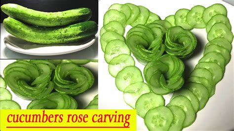 How To Make A Cucumbers Rose Carvingbest Vegetable Carving Garnish