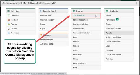 Turning Editing On And Off In Moodle Nmcs Center For Teaching And Learning