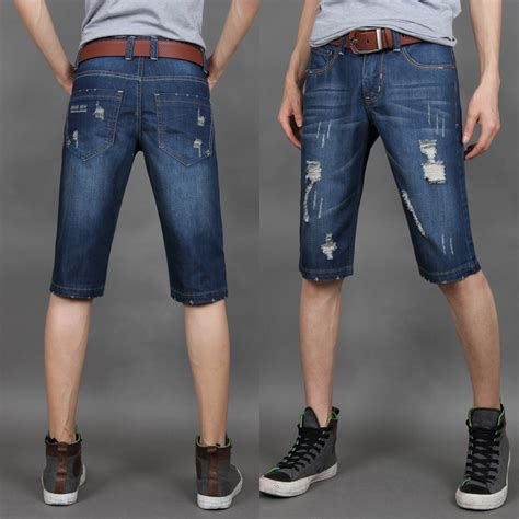 2013 Summer Fashion Mens Jeans Shorts Hole Wash Denim Shorts Man Free Shipping In Jeans From