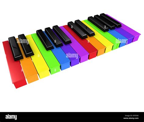 3d Render Of Colored Piano Keys Stock Photo Alamy