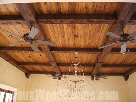 Shop wayfair for the best fake ceiling beams. Coffered ceiling - Rustic wood Ceiling Faux Beams ...