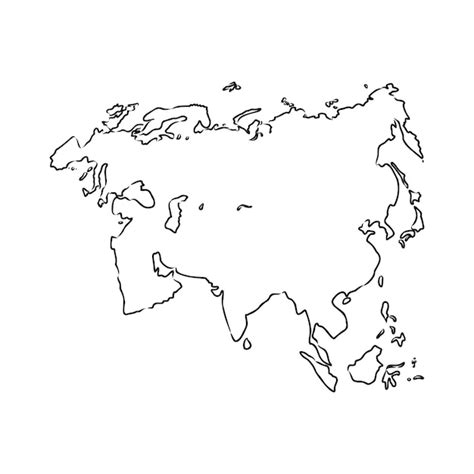 Premium Vector Rough Silhouette Of Europe And Asia Continent Isolated