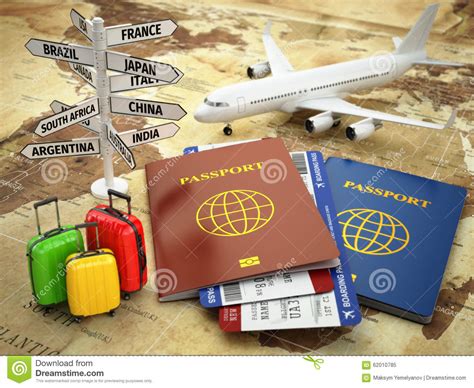 Travel Or Tourism Concept Passport Airplane Stock