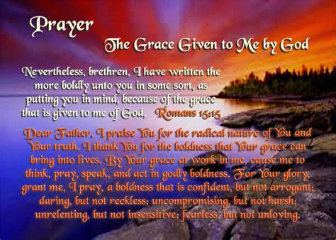 Todays Prayer The Grace Given To Me By God