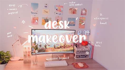 Aesthetic Desk Makeover 🌷 Kpop Anime Inspired Budget Friendly ☁️ Youtube