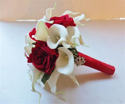 Bridesmaid Bouquets White Calla Lily And Red Roses