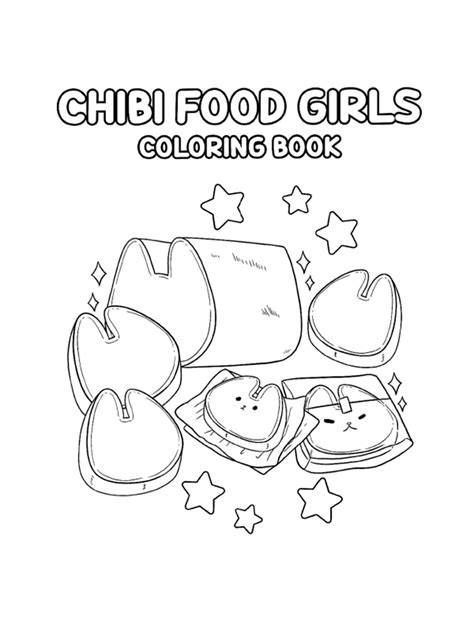 Chibi Food Girls Coloring Book Kawaii Coloring Books With Etsy Australia