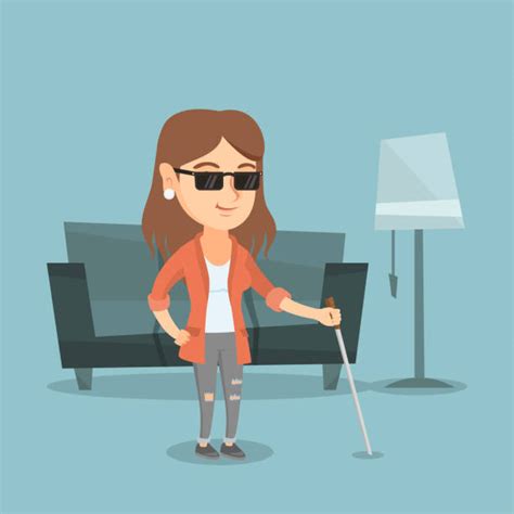 Best Blind Woman With Cane Illustrations Royalty Free Vector Graphics