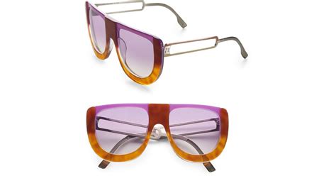 Fendi Colorblock Sunglasses In Orange Lyst