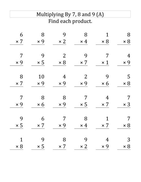 Printable Multiplication Sheets For 3rd Grade Printable
