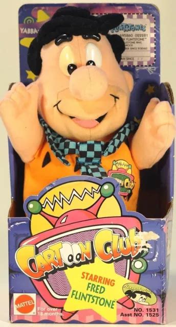 Fred Flintstone Plush Toy Vintage 1993 Cartoon Club Network Mattel