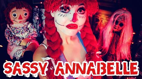 Sassy Annabelle Doll Halloween Makeup And Costume Youtube