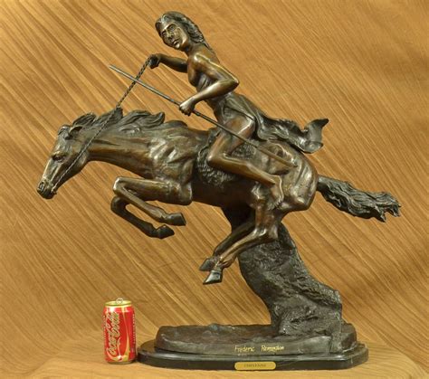Extra Large Cheyenne Indian Warrior By Frederic Remington Bronze