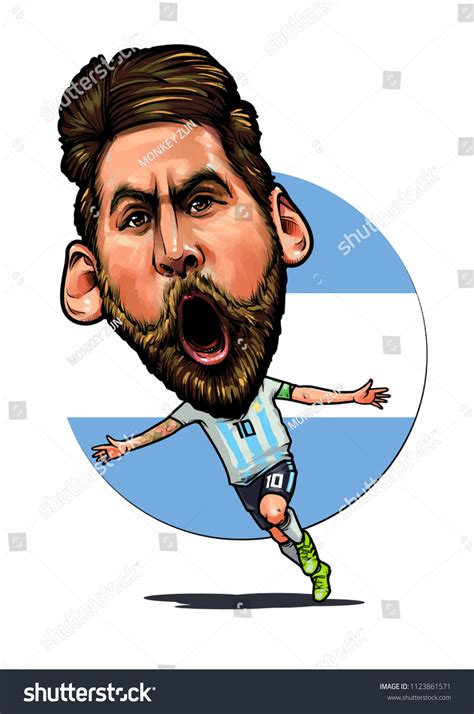 Lionel Messi Argentine Professional Footballer Vector Vetor Stock