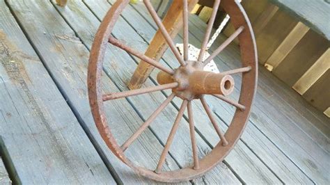 Old Iron Wheel Farm Barn Spoked Metal Wheel Old Metal Wheel Etsy