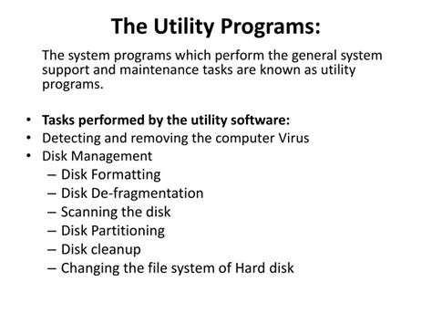 Ppt The Utility Programs Powerpoint Presentation Free Download Id