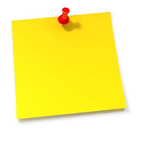 Thumbtack In Yellow Sticky Note Great Powerpoint Clipart For