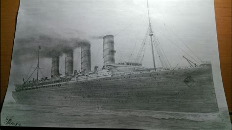 Lusitania Sinking Drawing