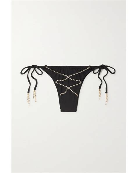 Agent Provocateur Wilona Crystal Embellished Bikini Briefs In Black Lyst