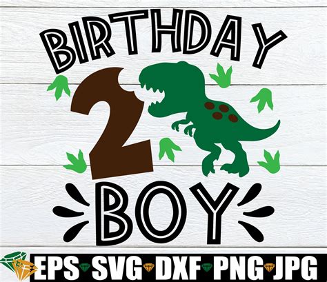Birthday Boy 2nd Birthday Dinosaur Birthday Shirt Svg Etsy Uk