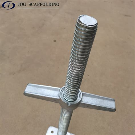 Solid Adjustable Steel Scaffolding Leveling Screw Jacks Base With Bolt