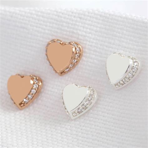 Sterling Silver Crystal Heart Earrings By Lisa Angel
