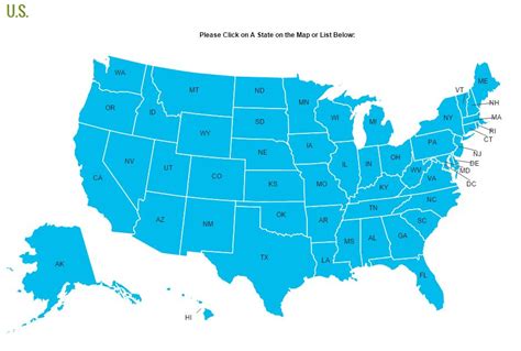 New Clickable Us State Map