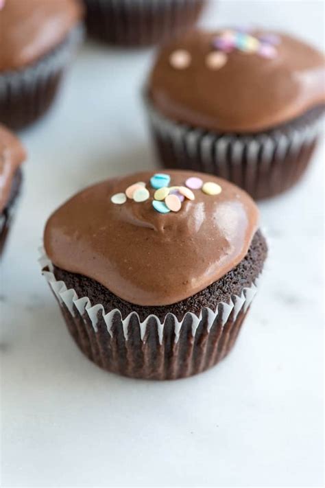 Whisk the flour, cocoa powder, baking powder, baking soda, and salt together in a large bowl until thoroughly combined. Easy Double Chocolate Cupcake Recipe