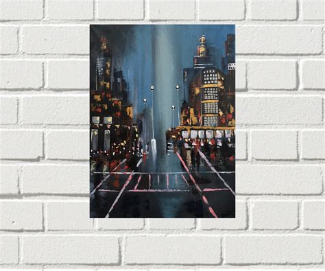 Buy Paintingslondon Night City Abstract Uk Rizna Munsif