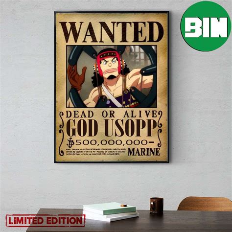 God Usopp Dead Or Alive Wano Arc Wanted Poster Canvas Binteez